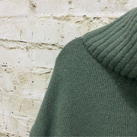 Rachel Zoe Green Wool Blend Turtleneck Legging Hi Low Sweater - Picture 2 of 5